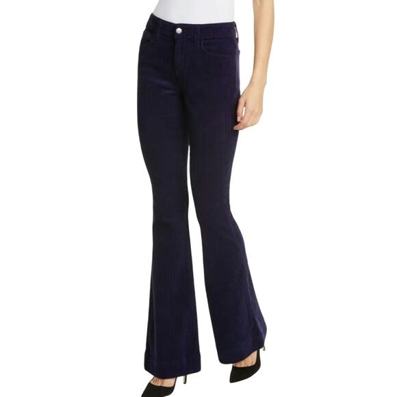 L'Agence The Affair High Rise Corduroy Flare Pant in Stargazer - Picture 1 of 8